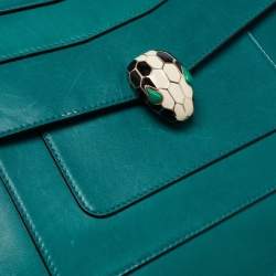 Bvlgari Green Leather Large Serpenti Forever Shoulder Bag