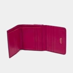 Bvlgari Purple Leather Trifold Wallet