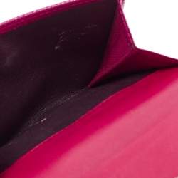 Bvlgari Purple Leather Trifold Wallet