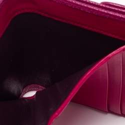 Bvlgari Purple Leather Trifold Wallet