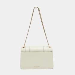 Bvlgari Off White Leather Serpenti Forever Flap Shoulder Bag
