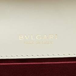 Bvlgari Off White Leather Serpenti Forever Flap Shoulder Bag