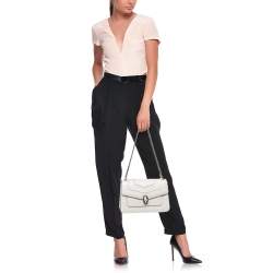 Bvlgari Off White Leather Serpenti Forever Flap Shoulder Bag