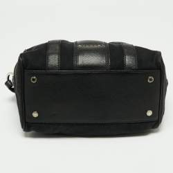 Bvlgari Black Canvas and Leather Satchel