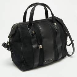 Bvlgari Black Canvas and Leather Satchel