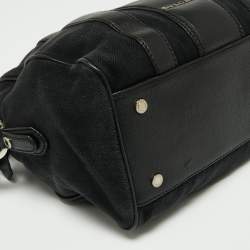 Bvlgari Black Canvas and Leather Satchel