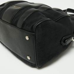 Bvlgari Black Canvas and Leather Satchel