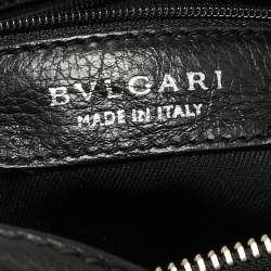 Bvlgari Black Canvas and Leather Satchel