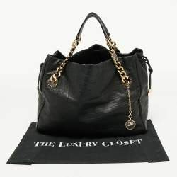 Pre Owned Bvlgari Black Leather Bon Ton Tote