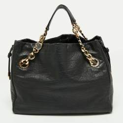 Pre Owned Bvlgari Black Leather Bon Ton Tote