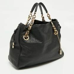 Pre Owned Bvlgari Black Leather Bon Ton Tote