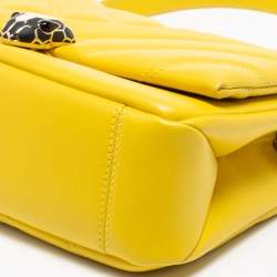 Bvlgari Yellow Soft Matelasse Leather Serpenti Cabochon Shoulder Bag