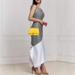 Bvlgari Yellow Soft Matelasse Leather Serpenti Cabochon Shoulder Bag