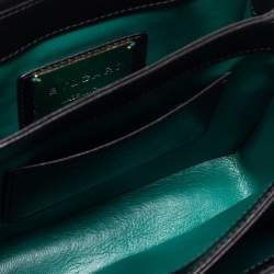 Bvlgari Metallic/Black Lizard,Perspex and Leather Small Flap Cover Shoulder Bag