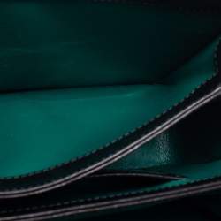 Bvlgari Metallic/Black Lizard,Perspex and Leather Small Flap Cover Shoulder Bag