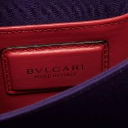 Pre Owned Bvlgari Pink Leather Serpenti Forever Flap Top Handle Bag