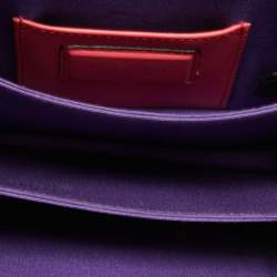 Pre Owned Bvlgari Pink Leather Serpenti Forever Flap Top Handle Bag