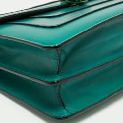 Pre Owned Bvlgari Green Leather Medium Serpenti Forever Flap Shoulder Bag