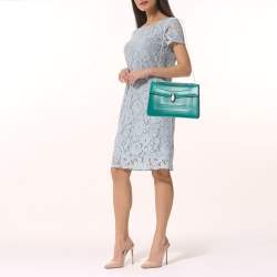 Pre Owned Bvlgari Green Leather Medium Serpenti Forever Flap Shoulder Bag