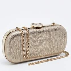 Pre Owned Bvlgari Metallic Gold Karung Chain Clutch