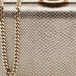 Pre Owned Bvlgari Metallic Gold Karung Chain Clutch