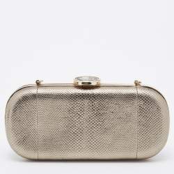 Pre Owned Bvlgari Metallic Gold Karung Chain Clutch