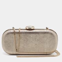 Pre Owned Bvlgari Metallic Gold Karung Chain Clutch