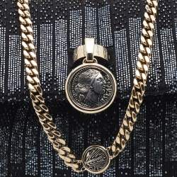 Bvlgari Black Satin Beads Embellished Monette Chain Shoulder Bag