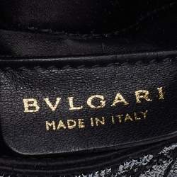 Bvlgari Black Satin Beads Embellished Monette Chain Shoulder Bag