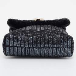 Bvlgari Black Satin Beads Embellished Monette Chain Shoulder Bag
