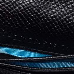 Pre Owned Bvlgari Black Leather Clasp Bifold Wallet