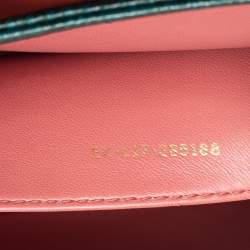 مملوكة مسبقًا حقيبة كتف بلغاري جلد كارونج وبريسبيكس أسود/ أخضر  غطاء قلاب 