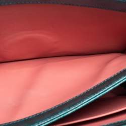 مملوكة مسبقًا حقيبة كتف بلغاري جلد كارونج وبريسبيكس أسود/ أخضر  غطاء قلاب 