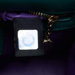 مملوكة مسبقًا حقيبة كروس بلغاري سيربينتي كابوشون جلد مبطن أخضر