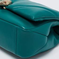 مملوكة مسبقًا حقيبة كروس بلغاري سيربينتي كابوشون جلد مبطن أخضر