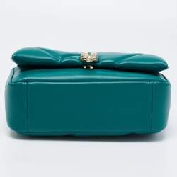 مملوكة مسبقًا حقيبة كروس بلغاري سيربينتي كابوشون جلد مبطن أخضر