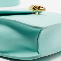 Bvlgari Turquoise Leather Serpenti Forever Pochette 