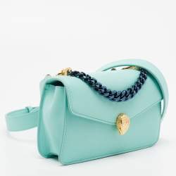 Bvlgari Turquoise Leather Serpenti Forever Pochette 