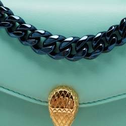 Bvlgari Turquoise Leather Serpenti Forever Pochette 