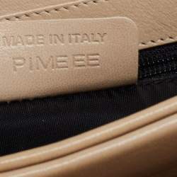 Pre Owned حقيبة بلغاري باجيت جلد وقماش مانيا شعار بيج / حمراء 