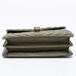 Pre Owned Bvlgari Olive Green Quilted Scaglie Leather Medium Serpenti Forever Shoulder Bag