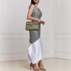 Pre Owned Bvlgari Olive Green Quilted Scaglie Leather Medium Serpenti Forever Shoulder Bag