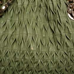 Pre Owned Bvlgari Green Willow Matelassé Leather Monete Tote