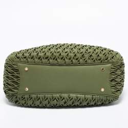 Pre Owned Bvlgari Green Willow Matelassé Leather Monete Tote