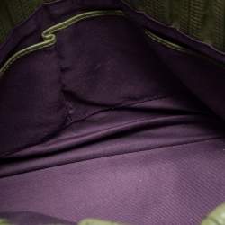 Pre Owned Bvlgari Green Willow Matelassé Leather Monete Tote