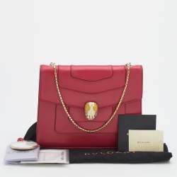 Bvlgari Pink Leather Medium Serpenti Forever Shoulder Bag