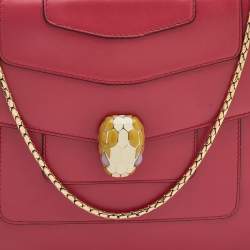 Bvlgari Pink Leather Medium Serpenti Forever Shoulder Bag