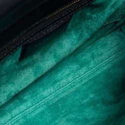 Bvlgari Black Leather and Snakeskin Top Handle Bag