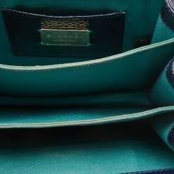 Bvlgari Navy Blue Karung Serpenti Forever Flap Top Handle Bag