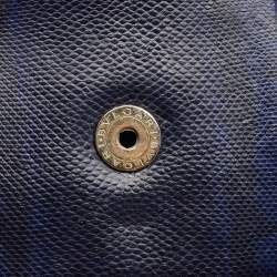 Bvlgari Navy Blue Karung Serpenti Forever Flap Top Handle Bag
